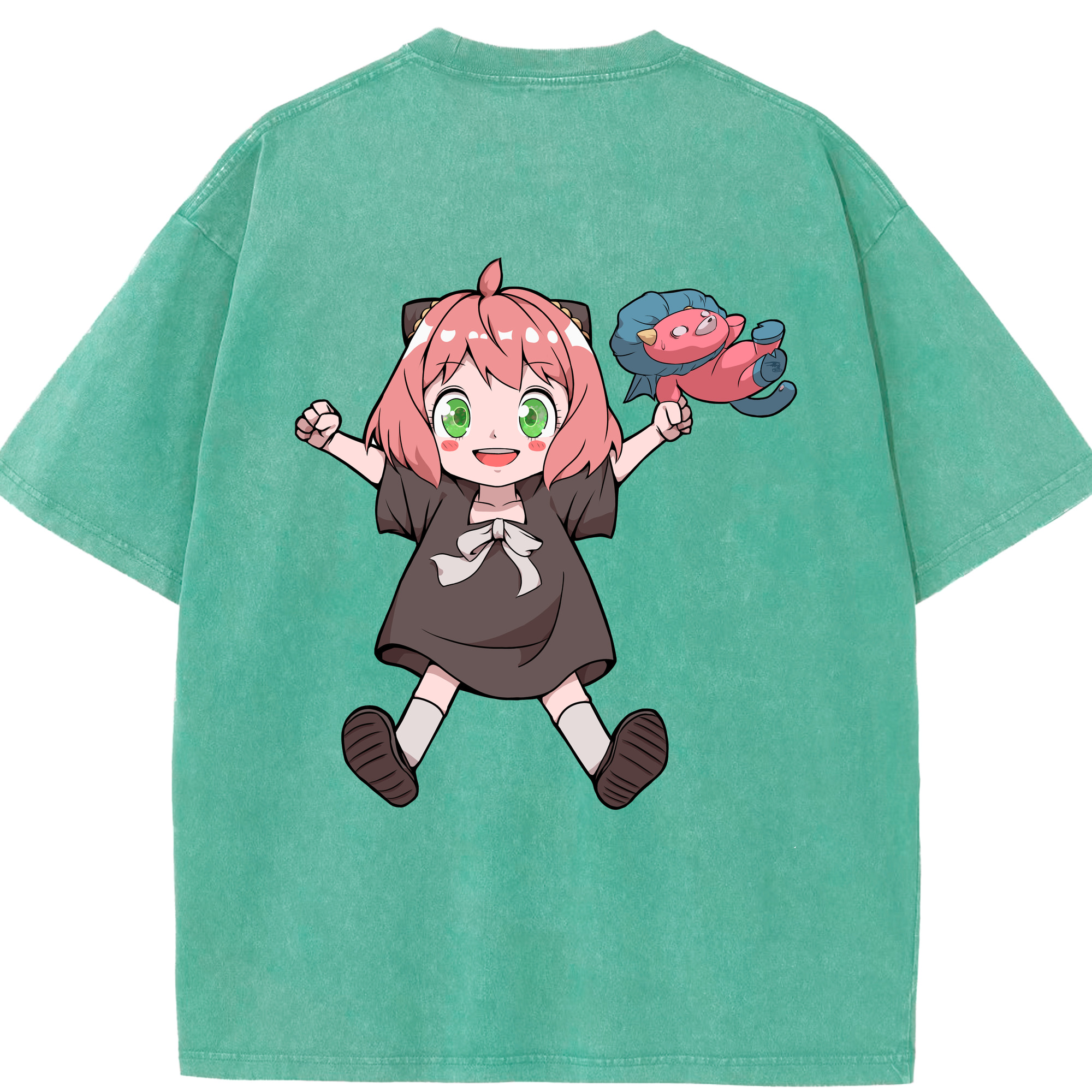 （画像用） SPY×FAMILY间谍家家酒 綿100% ヴィンテージ風 半袖Tシャツ（背面プリント）